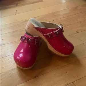 Sanita Wooden Little Girl Clogs Open Back TANYA